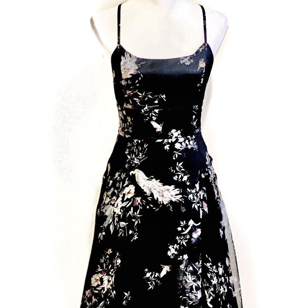 Black Floral Print Maxi Dress